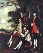 Thomas Gainsborough Peter Darnell Muilman Charles Crokatt and William Keable in a Landscape china oil painting artist